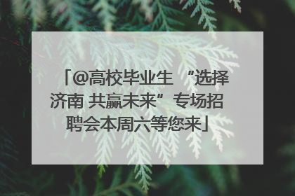 ＠高校毕业生 “选择济南 共赢未来”专场招聘会本周六等您来